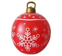 Boule de Noël gonflable lumineuse en PVC de 60 cm avec lumière LED et télécommande, géantes boules de Noël gonflables en plein air (flocons de neige)