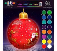 Boule de Noël Gonflable - MOOHOP - 60 cm - PVC Imperméable - Lumière LED Multicolore - Réutilisable