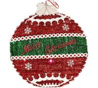 Boule de Noël Krist+ 19CH138-L Blanc Rouge Argenté Polypropylène Plastique LED Léger