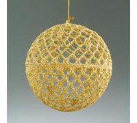 Boule de Noël - LEALOO - 10 cm - Doré - Artisanale - Décorative - À suspendre