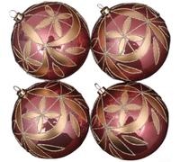Boule de Noël légère pour PS - 10 cm - Design incassable et léger | Art complexe peint à la main, élégance raffinée, 10 cm de diamètre, accent d'arbre festif, pour une finition durable (violet)