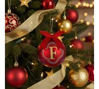 Boule de Noël lettre F rouge 10 cm Royal Garden
