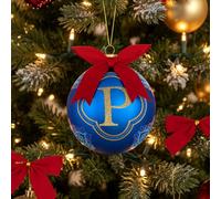Boule de Noël lettre P bleu 10 cm Royal Garden
