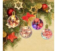 Boule de Noël Lumineuse Personnalisée Photo Boule Transparente à Remplir Double Face Personnalisable avec Lumière Suspension de Sapin pour Famille Mon Premier Noël Décoration Originale, Rond, Coloré