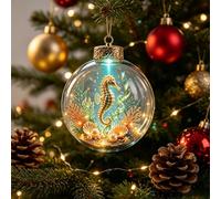 Boule de Noël océan, décoration 3D vie marine à suspendre, pendentif arbre de Noël côtier pour vacances à la maison