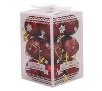 Boule de Noel Or Lot de 12 Boules Noël 4 Cm À Suspendre for Sapin, Décoration en Plastique La Maison, Accessoires Fête du Nouvel an(Wine Red)