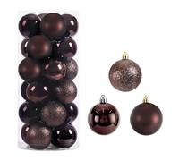 Boule de Noel Or Lot de 24 Boules Noël 3 Cm for Décoration d'arbre, Pendentifs Arbre, Fête À Domicile, Cadeau Nouvel an(Coffee)
