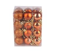 Boule de Noël, Ornement, Boules De Noël en Plastique, 24 Pièces, Décorations, Ornements D'intérieur Et D'extérieur pour Arbre Suspendu, Fête Vacances Décoration pour Sapin(Oranje)