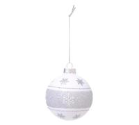 Boule de Noël - PARIS PRIX - Souffle Polaire - 7 cm - Blanc - Verre - A suspendre