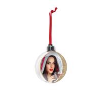 Boule De Noël Personnalisable Avec Photo 7,5X7,5Cm Zep Photo Flocon De Neige Or