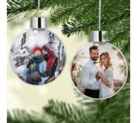 Boule de Noël Personnalisable avec Photo, Décorations de Noël Personnalisé pour l'arbre, Boules de Noel Cadeaux de Noël Personnalisés pour La Famille, Les Amis et Les Bébés