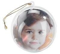 Boule de Noël - Personnalisable - Lot de 4 - Transparent - Verre - 7,5 cm