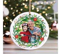 Boule de Noël Personnalisable Photo, Décoration Sapin de Noel 2025 Boule de Noel Personnalisée Photo, Idee Cadeau Personnalisé Originales pour Mon Premier Noël, Couples, Famille et Amis