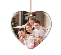 Boule de Noël Personnalisable Photo, Décoration Sapin de Noel 2025 Boule de Noel Personnalisée Photo, Idee Cadeau Personnalisé Originales pour Mon Premier Noël, Couples, Famille et Amis