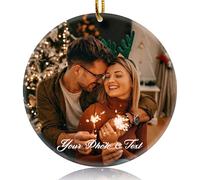 Boule de Noel Personnalisée 2025, Boule de Noel Personnalisée Photo et Texte,Décoration de Texte Acrylique Personnalisée,Impression Recto Verso,Cadeaux pour Famille,Maman, Mariage,Couple.