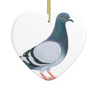 Boule de Noël personnalisée à imprimé pigeon, décoration de Noël en céramique, objet personnalisable, décoration de sapin de Noël pour petit ami, petite amie, épouse, cadeaux de Noël