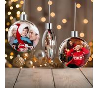 Boule de Noel Personnalisée avec Photo, Boule de Noël Personnalisable Décorations de Noël 2024, Cadeaux de Noël pour Famille, Amis, Couples, Decoration Sapin de Noel