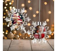 Boule de Noel Personnalisée avec Photo, Boule de Noël Personnalisable Décorations de Noël 2024, Cadeaux de Noël pour Famille, Amis, Couples, Decoration Sapin de Noel