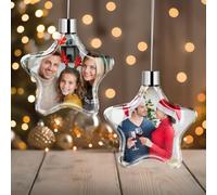 Boule de Noel Personnalisée avec Photo, Boule de Noël Personnalisable Décorations de Noël 2025, Cadeaux de Noël pour Famille, Amis, Couples, Decoration Sapin de Noel