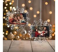 Boule de Noel Personnalisée avec Photo, Boule de Noël Personnalisable Décorations de Noël 2025, Cadeaux de Noël pour Famille, Amis, Couples, Decoration Sapin de Noel