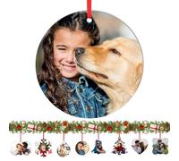 Boule de Noël Personnalisée avec Photos Recto Verso,Mon Premier Noel,Décoration de Noël Personnalisable en métal pour Sapin de Noël, Cadeau pour Couple, Famille, Amis, Mariage, Fiançailles