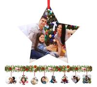 Boule de Noël Personnalisée avec Photos Recto Verso,Mon Premier Noel,Décoration de Noël Personnalisable en métal pour Sapin de Noël, Cadeau pour Couple, Famille, Amis, Mariage, Fiançailles