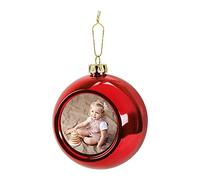 Boule de Noël Personnalisée Boule en Plastique Personnalisable avec Votre Propre Photo Image Boule de Noël 6cm Boule Incassable Suspendue pour Sapin Décoration Noël Cadeau Noël