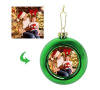 Boule de Noël Personnalisée Boule en Plastique Personnalisable avec Votre Propre Photo Image Boule de Noël 6cm Boule Incassable Suspendue pour Sapin Décoration Noël Cadeau Noël