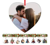 Boule de Noël Personnalisée en métal avec Photo, décoration Sapin | Cadeau original pour les couples, copain/copine, famille, souvenir de fête, Mariage, Fiançailles ou Mon premier Noël