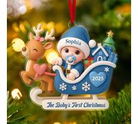 Boule de Noel Personnalisée, Mon Premier Noel, Premier Noël de Bébé Effet d'impression 3D, Cadeau 1er Noel Bebe, Boule Mon 1er Noel Ornement Personnalisé