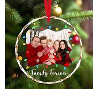 Boule de Noel Personnalisée Photo, 2025 Boule de Noël Personnalisable, Décoration Cristal de Verrede, Mon Premier Noël, Cadeau Neol 2025 Famille