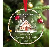 Boule de Noel Personnalisée Photo, 2025 Boule de Noël Personnalisable, Décoration Cristal de Verrede, Mon Premier Noël, Cadeau Neol 2025 Famille