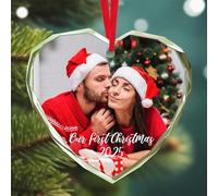 Boule de Noel Personnalisée Photo, Decoration Noel Personnalisable en Cristal, 2025 Boule Personnalisée avec Photo et Nom, Décorations pour l'arbre de Noël, Cadeau Famille - pour Couples, Amis