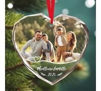 Boule de Noel Personnalisée Photo, Decoration Noel Personnalisable en Cristal, 2025 Boule Personnalisée avec Photo et Nom, Décorations pour l'arbre de Noël, Cadeau Famille - pour Couples, Amis
