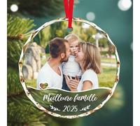 Boule de Noel Personnalisée Photo, Decoration Noel Personnalisable en Cristal, 2025 Boule Personnalisée avec Photo et Nom, Décorations pour l'arbre de Noël, Cadeau Famille - pour Couples, Amis