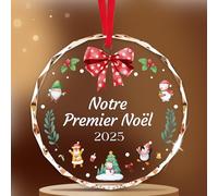 Boule de Noel Personnalisée Premier 2025, Boule de Xmas 1ère Année pour Les Nouveaux Mariés, Suspension Personnalisée pour Sapin de Noël, Cadeau pour fêter Leur première Noël