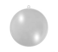 Boule de Noël plate en plastique transparent pour décoration de photo à faire soi-même avec ouverture et fermeture - Boule de Noël réutilisable pour la maison et la fête (10 cm)