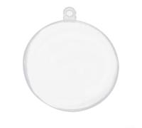 Boule de Noël plate en plastique transparent pour décoration de photo à faire soi-même avec ouverture et fermeture - Boule de Noël réutilisable pour la maison et la fête (16 cm)