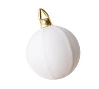Boule de Noël pliable avec housse en velours Blanc | Extérieur recouvert de tissu doux, boucle de présentation supérieure, construction pour la décoration d'arbre et le rangement