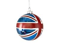 Boule de Noël pour sapin de Noël Motif drapeau du Royaume-Uni Rouge/blanc/bleu 8 cm