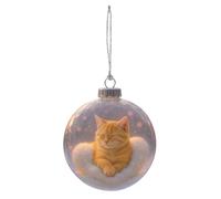 Boule De Noël - PP 9x9cm | Ornements De Noël en Verre pour Chat, Arbre De Noëll, Boule De avec Décoration Animale 3D Vive | Décor De Vacances d'hiver Saisonnier Festif pour Utilisation D'affich