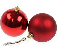 Boule de Noël rouge 10cm 4 pcs - Décoration de sapin de Noël, couronne de l'Avent, boule en plastique