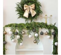 Boule de Noël rustique en cuivre avec grande taille pour décoration de sapin fabriquée à partir de plastique incassable (argent antique)