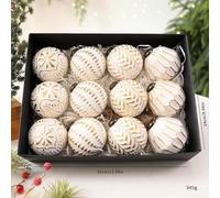 Boule de Noël rustique vintage pour décorations de sapin avec construction en plastique incassable pour une présentation durable des vacances (or antique)