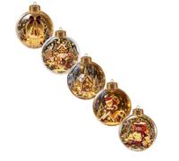 Boule de Noël Scène de Neige de Noël, Ornement d'Histoire de Noëls Lumineux, Mini Scène de Noëls dans des Boules, Décoration Suspendue de Sapin Décoration de Vacances pour Fenêtre Cheminée Sapin，5PCS
