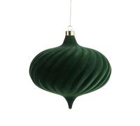 Boule de Noël Spirale en Velours Vert Sauge 20 cm Extra Large