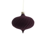 Boule de Noël Spirale Violette en Velours 15 cm Extra Large