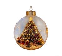 Boule de Noël Story 12cm Plastique Transparent pour déco Boule(3) | Plastique transparent, 12cm, design unique, ambiance nostalgique, intérieur extérieur