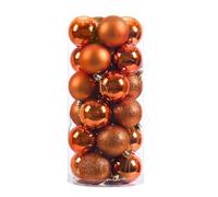 Boule de Noel Suspendre Ornement Boule De Décoration Noël À Suspendre, 6 Cm, Ornements Suspendus for Sapin, Chambre Coucher(Orange)