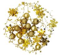 Boule de Noel Suspendre Ornement Décoration De Noël en Forme Canne À Suspendre, Boule, Flocon Neige, Ornements for Arbre, Boules Maison(Gold)